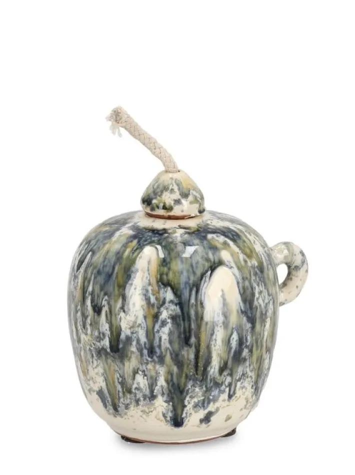 Bizzotto Oggettistica>VASO CON STOPPINO ESMA MEL VER BLU H11,5