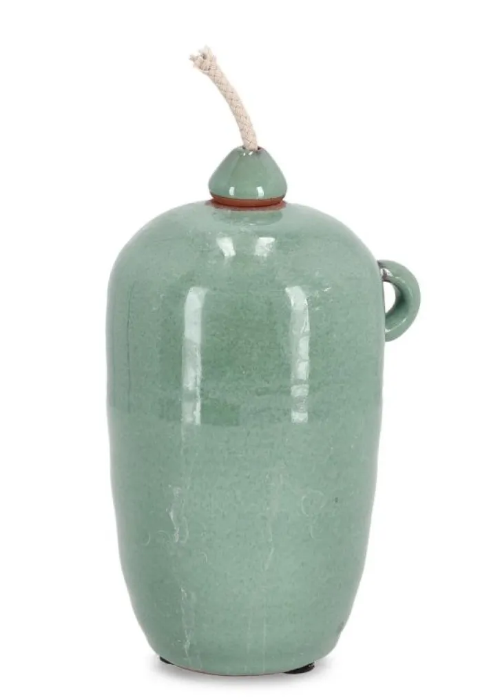 Bizzotto Oggettistica>VASO CON STOPPINO ESMA VERDE H18,5
