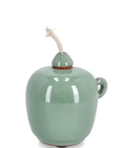Bizzotto Oggettistica>VASO CON STOPPINO ESMA VERDE H11,5