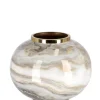 Bizzotto Coprivasi>VASO MARSHA BOMB BIANCO GRIGIO ORO H25