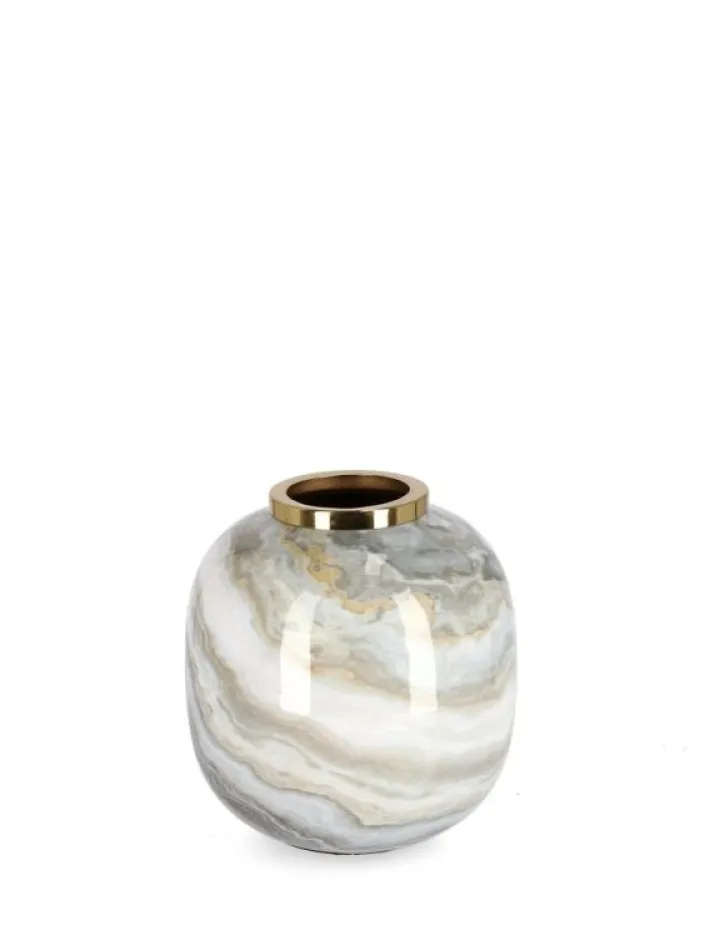 Bizzotto Coprivasi>VASO MARSHA TO BIANCO GRIGIO ORO H17