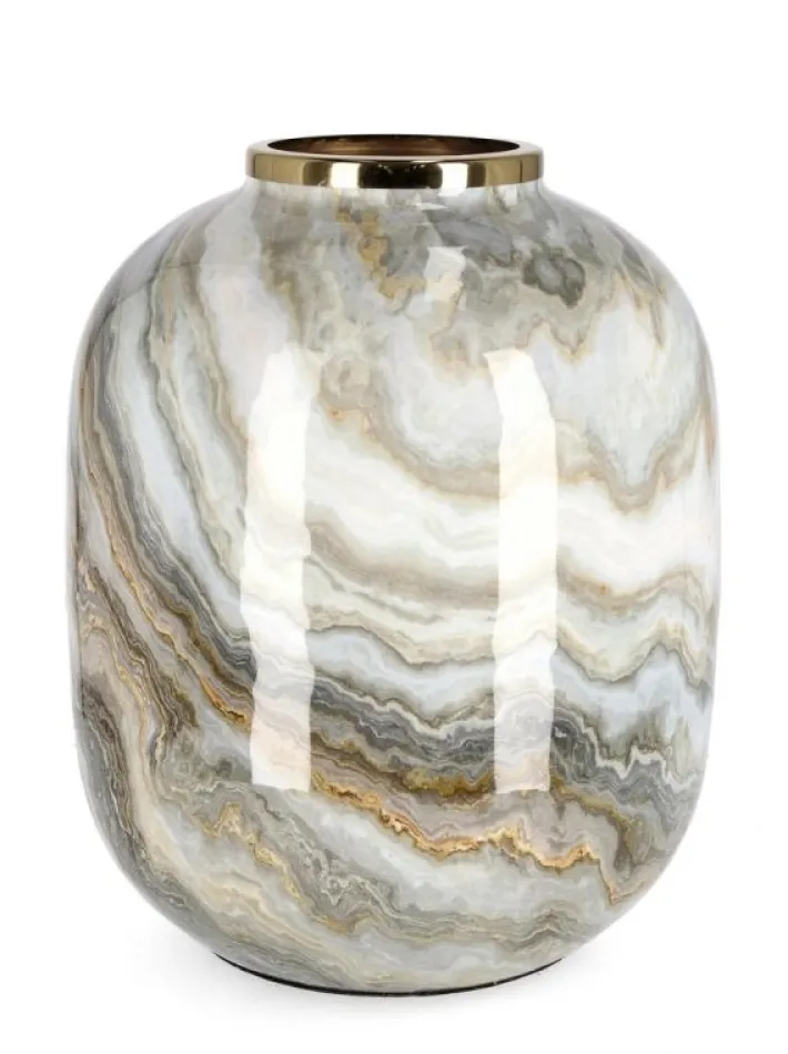 Bizzotto Coprivasi>VASO MARSHA TO BIANCO GRIGIO ORO H36