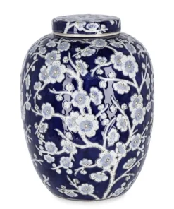 Bizzotto Vasi>VASO MENG C-TAPPO BOMB BLU BIANCO H32