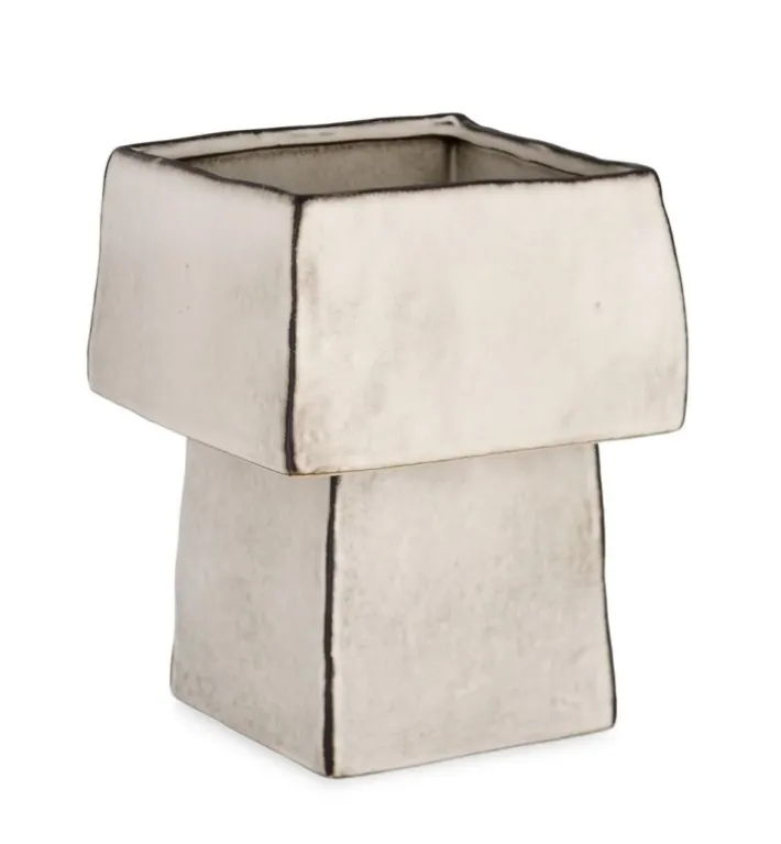 Bizzotto Vasi>VASO NIKOS QUADRATO ALTO BIANCO H25