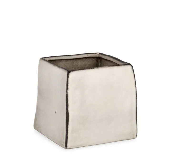 Bizzotto Vasi>VASO NIKOS QUADRATO BASSO BIANCO H14