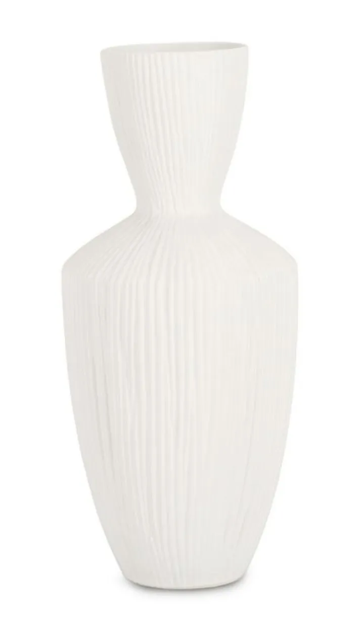 Bizzotto Vasi>VASO STRIPED BIANCO H47
