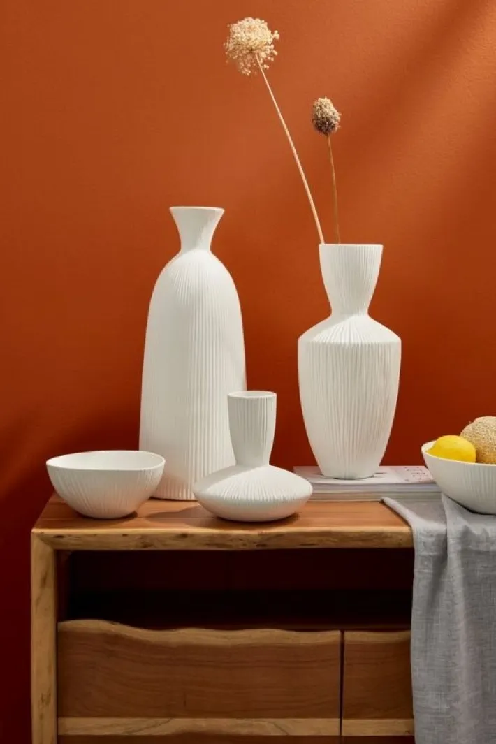 Bizzotto Vasi>VASO STRIPED BIANCO H47