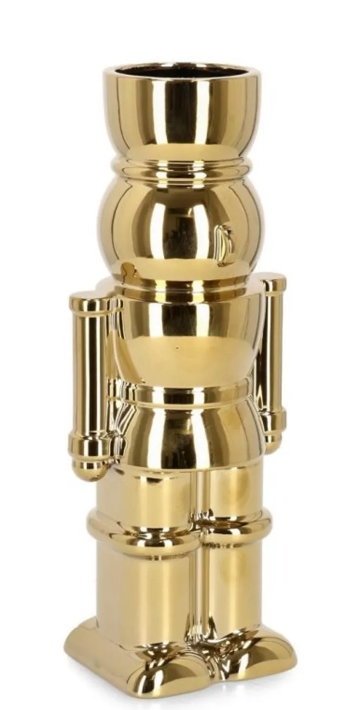 Bizzotto Vasi E Portacandele Natalizi>VASO WALKER SOLDATINO ORO H28
