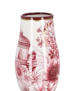 Bizzotto Vasi>VASO ZHEN BOMB ROSSO BIANCO ORO H26