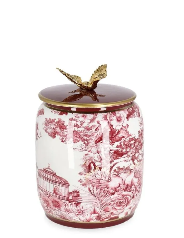 Bizzotto Vasi>VASO ZHEN C-TAPPO ROSSO BIANCO ORO H23