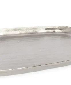 Bizzotto Coprivasi>VASSOIO DECORATIVO CHISEL ARGENTO 30X28