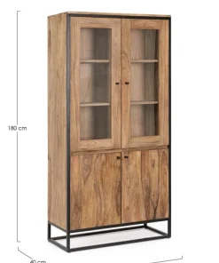 Bizzotto Vetrine>VETRINA IN LEGNO SHEESHAM - NARTAN